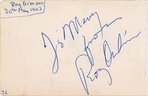 Lot #2295 Roy Orbison Signature - Image 1