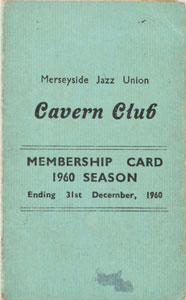 Lot #2058  Beatles 1960 Cavern Club Membership Card - Image 1
