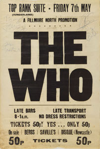 Lot #2257 The Who Signed 1971 Sunderland Concert