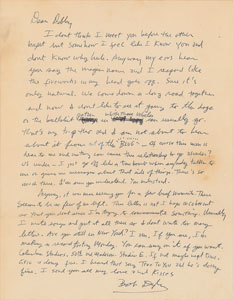Lot #2099 Bob Dylan Autograph Letter Signed