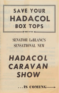 Lot #2236 Hank Williams 1951 Hadacol Caravan Show
