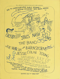 Lot #2382 Stephen Stills, Graham Nash, and Joe Walsh Signed Poster - Image 1