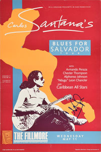 Lot #2303 Carlos Santana Signed Poster - Image 1