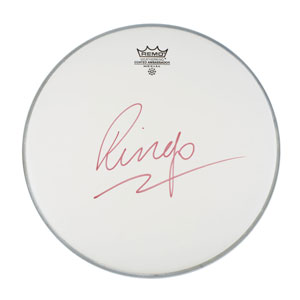 Lot #2078 Ringo Starr Signed Drum Head