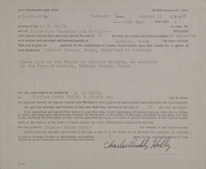 Lot #2230 Buddy Holly Signed Document - Image 2