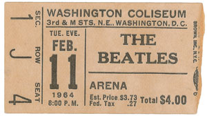 Lot #2015  Beatles 1964 Washington Coliseum Ticket