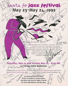 Lot #2200  1992 Santa Fe Jazz Festival Signed Poster  - Image 1