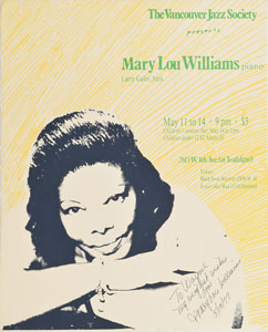 Lot #2218 Mary Lou Williams Signed Poster - Image 1