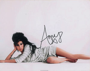 Lot #2835 Amy Winehouse Signed Photograph