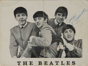 Lot #2043 George Harrison Twice-Signed Handwritten Letter on Fan Club Photograph - Image 1