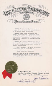 Lot #2241 James Brown City of Savannah Proclamation - Image 1