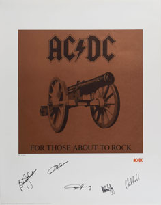Lot #2330  AC/DC Signed Artist's Proof Lithograph