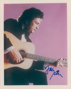 Lot #2176 Johnny Cash Signed Photograph