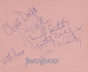 Lot #2262 The Yardbirds Signatures
