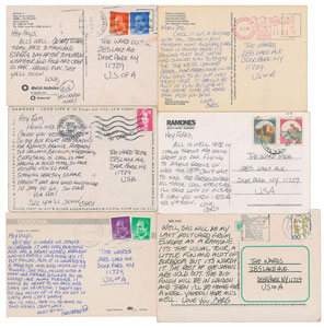 Lot #2554 CJ Ramone's Group of (6) Handwritten Postcards - Image 1