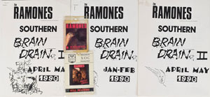 Lot #2516 CJ Ramone's 1990 Brain Drain Tour Itineraries and Backstage Passes - Image 1