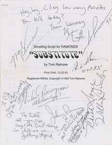 Lot #2556 CJ Ramone's Multi-Signed Shooting Script for 'Substitute'  - Image 1