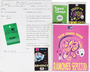 Lot #2573 The Ramones MTV Group Lot