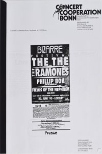 Lot #2515 CJ Ramone's 1990 Bizarre Festival Press Packet and Backstage Pass - Image 2