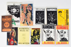 Lot #2523 CJ Ramone's 1992 Tour Itineraries and Backstage Passes - Image 1