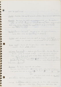 Lot #2496 Brad Delp's Handwritten Lyrics Notebooks