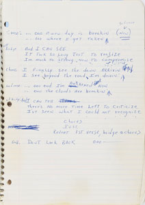 Lot #2496 Brad Delp's Handwritten Lyrics Notebooks - Image 8