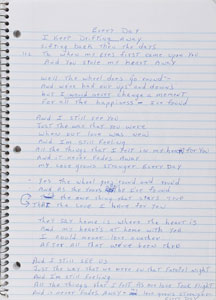 Lot #2495 Brad Delp's Handwritten Lyrics Notebook - Image 2