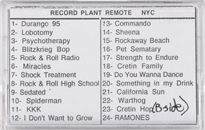 Lot #2538 CJ Ramone's 'Greatest Hits Live' Soundboard Cassette Tape - Image 1