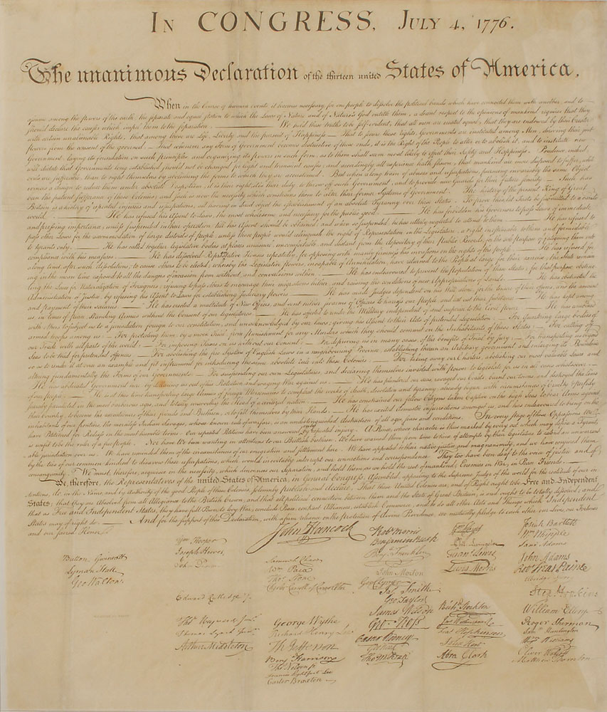 Lot #1  Declaration of Independence Force Print
