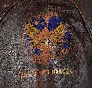 Lot #446  Korean War USAF 8th Bombardment Squadron A-2 Flight Jacket with Unit Patch and Painted Back - Image 3