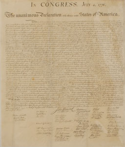 Lot #1  Declaration of Independence Force Print