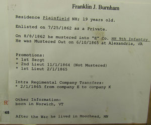 Lot #454 Lt. Franklin Burnham Civil War Equipment Display - Image 8