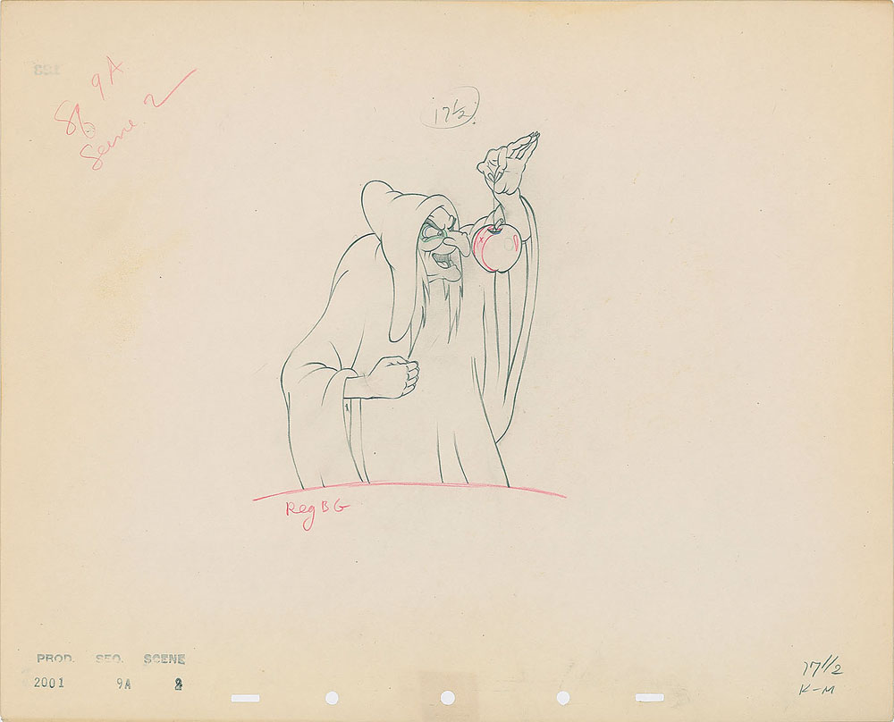 Wicked Witch Production Drawing From Snow White And The Seven Dwarfs 