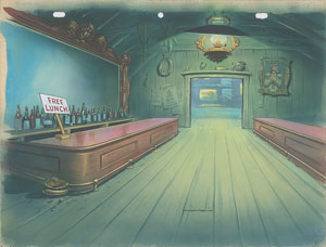 Lot #1300  Terrytoons 'Free Lunch' Production Background Painting - Image 1