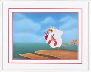 Lot #1238 Scuttle and Sebastian production cel from The Little Mermaid - Image 1