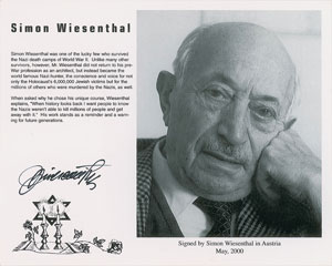 Lot #303 Simon Wiesenthal - Image 1