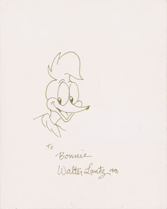 Lot #1274 Walter Lantz sketch of Woody Woodpecker - Image 1