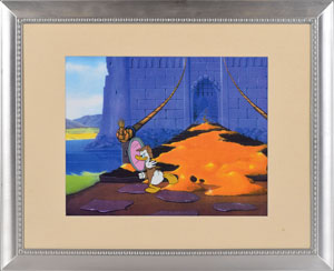 Lot #1223  Donald Duck production cel and drawing - Image 1