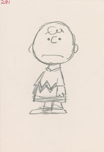 Lot #1280 Charles Schulz sketch of Charlie Brown - Image 1
