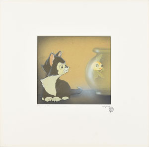 Lot #1163 Figaro and Cleo production cels from Pinocchio - Image 1