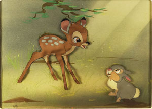 Lot #1182 Bambi and Thumper production cels from Bambi - Image 2