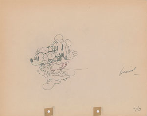 Lot #1129 Mickey and Minnie Mouse production drawing from Mickey's Mellerdrammer - Image 1