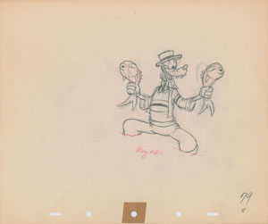 Lot #1159 Goofy production drawing from Goofy and Wilbur - Image 1