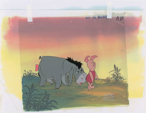 Lot #1232 Eeyore and Piglet production cel from The New Adventures of Winnie the Pooh - Image 1