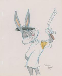 Lot #1269 Bugs Bunny original publicity drawing by