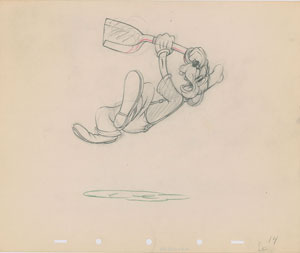 Lot #1177 Goofy production drawing from Tugboat Mickey - Image 1