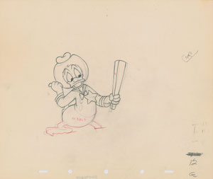 Lot #1181 Donald Duck production drawing from