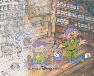 Lot #1261 Dopey limited edition hand-painted cel from Disney World - Image 1