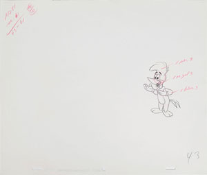 Lot #1275 Group of (10) Woody Woodpecker Production Drawings and a Walter Lantz Signed Check - Image 4