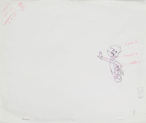 Lot #1275 Group of (10) Woody Woodpecker Production Drawings and a Walter Lantz Signed Check - Image 11